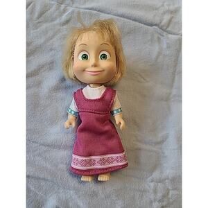 Masha and the Bear 5'' Doll Simba Toys Rare 2016 Fuschia Dress Poseable
